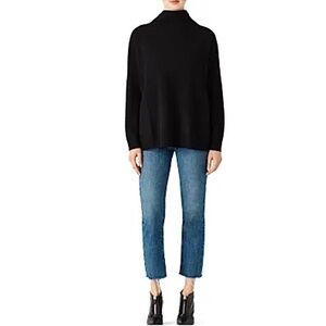 BROWN ALLAN Black Big Easy Yak Merino Wool‎ Pullover Turtleneck Sweater Size XS